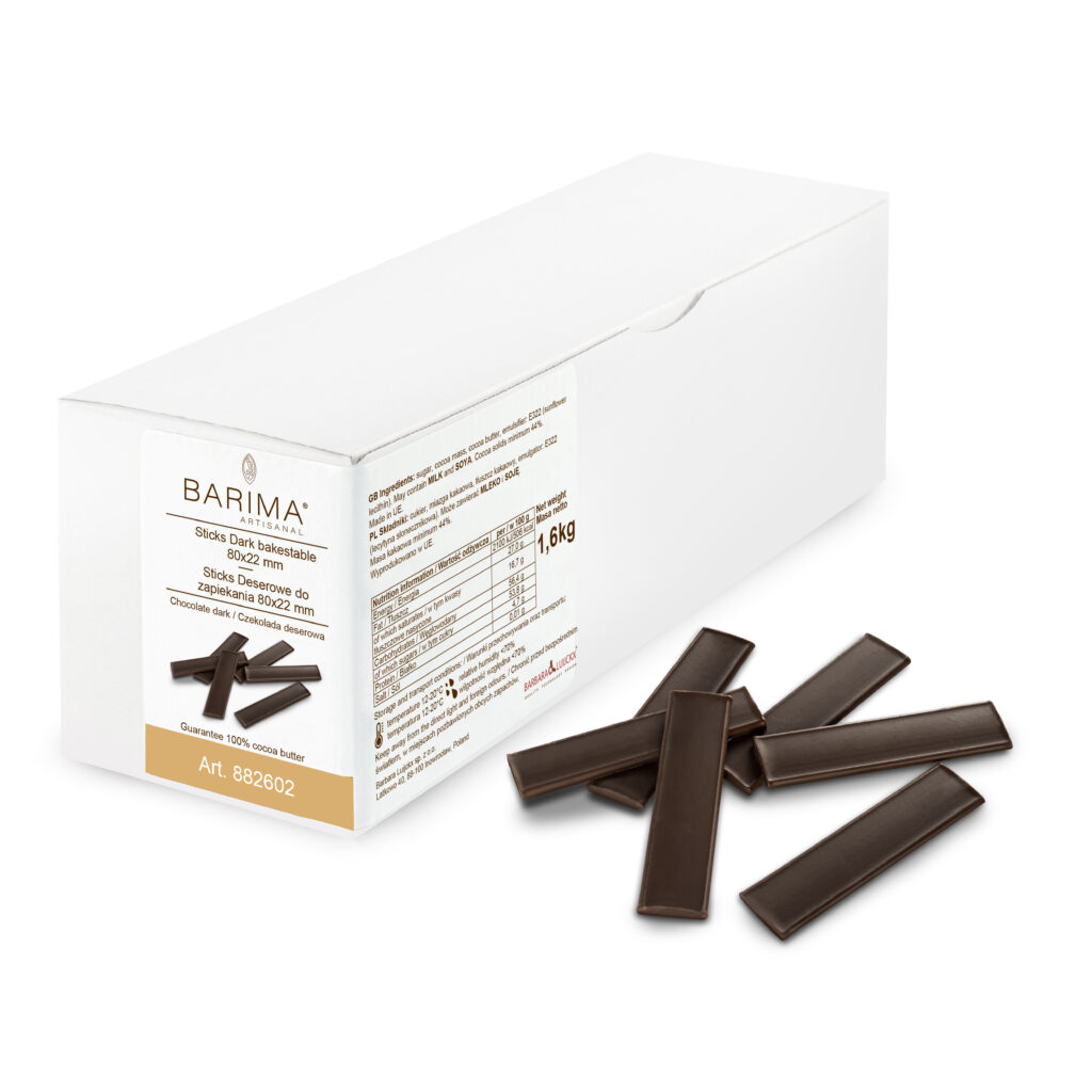 STICKS WIDE BAKESTABLE (DARK CHOCOLATE 44%) BOX