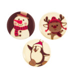 Santa and gifts chocolate decoration perfect for Christmas desserts