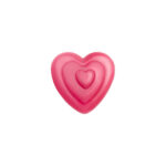 Triple Heart Valentine's chocolate decoration - a multi-layered raspberry-pink heart made from high-quality white chocolate.