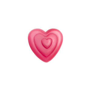 Triple Heart Valentine's chocolate decoration - a multi-layered raspberry-pink heart made from high-quality white chocolate.