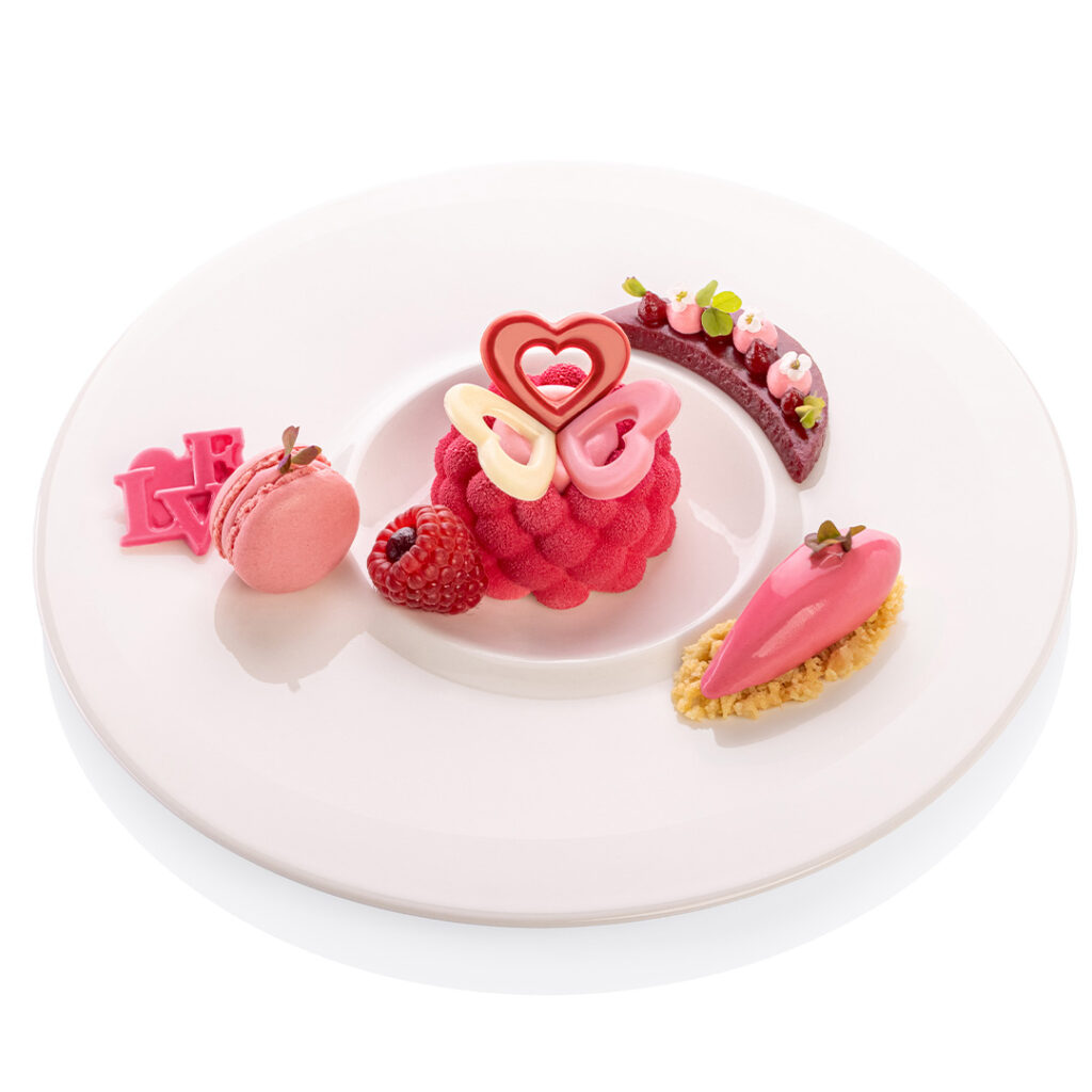 Valentines day plated dessert