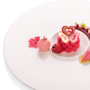 Plated dessert for valentines day