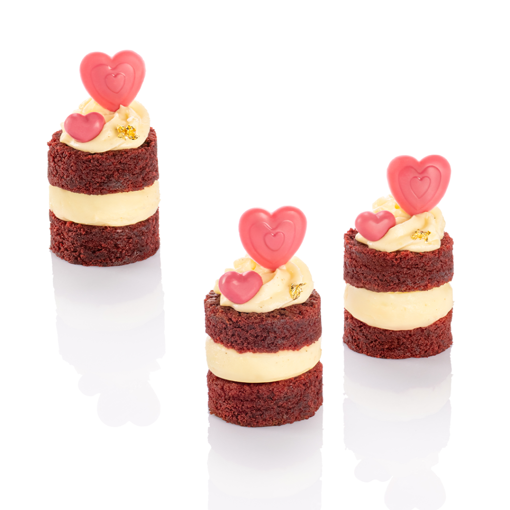 Red velvet monoportions for valentines day or wedding