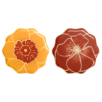 Chocolate pansy and daffodil