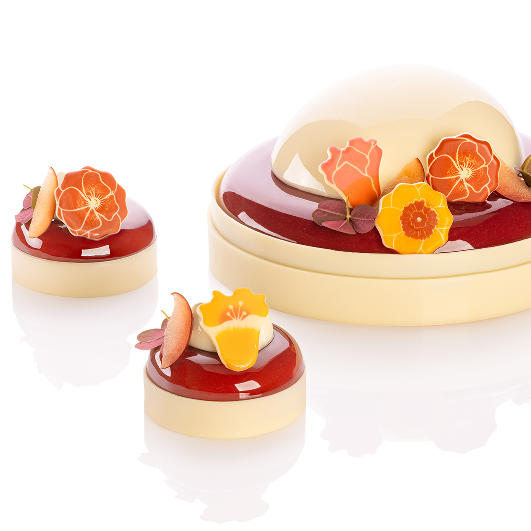 Cake with chocolate flowers