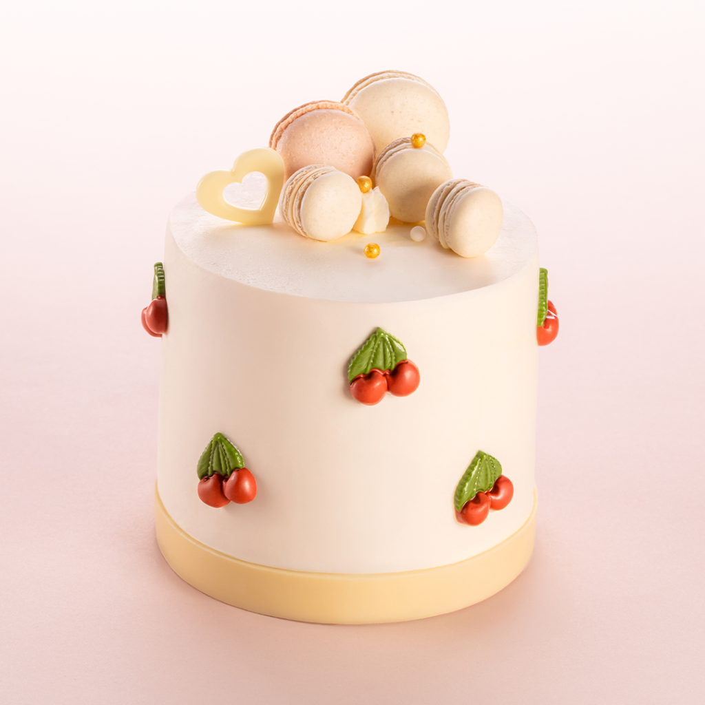 cake with chocolate cherries